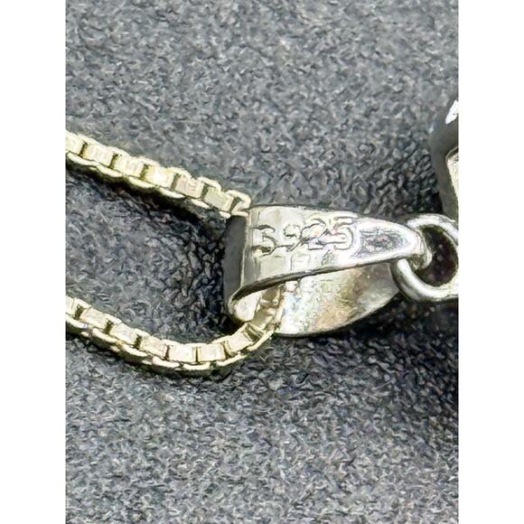 Vintage 18” Sterling Silver Mystic Topaz Cubic Zirconia Pendant Necklace 925 Q23 - Picture 8 of 10